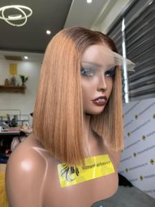 วิกผมตรงทรงบ็อบตัดสีเบอร์กันดีสำหรับต่อ100% ผมมนุษย์ใสสำหรับลูกไม้บริสุทธิ์เรมี่100% เวียดนาม - Product Image 5