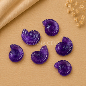 Amethyst 20mm Shell Snail Nautilus Carved Gemstone Bead for <b>Jewelry</b> Making Pendant Craft DIY Wholesale Supply - Product Image 5