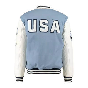 Chaqueta Varsity de Invierno Personalizada OEM con Cuello, Puños y Dobladillo Acanalados para un Ajuste Ceñido, Chaquetas Bordadas Personalizadas para Hombre - Product Image 6