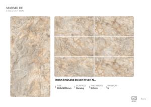 Dalles de porcelaine Signature Depthcrest Carving 60x120cm 600x1200mm 24x48 Texture structurée raffinée pour usage résidentiel et commercial - Product Image 5