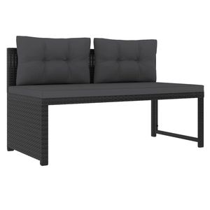 Set da salotto in 4 pezzi in Poly Rattan nero per uso giardino - Product Image 6