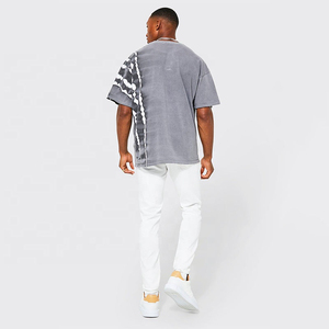 T-shirt surdimensionné en coton 100% tissé, délavé, vintage, respirant et écologique pour homme, style streetwear, fabrication OEM en gros - Product Image 3
