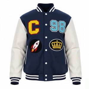Chaqueta Universitaria de Invierno para Hombre, Bordado Chenille de Alta Calidad, Fabricante OEM, Personalizada con Letras de Béisbol en la Parte Delantera - Product Image 1