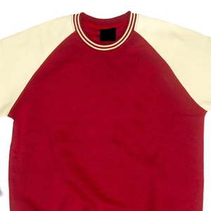 university Women's Red Cream Crew Neck Pullover Sweatshirt <b>Men</b> Regular Fit Casual Knitted Winter Embroidered Custom Logo Fleece - Product Image 2