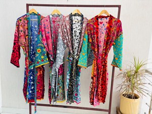 Long Floral Phulkari Embroidered Duster Jacket <b>Kimono</b> Cardigan-100% Cotton Soft & Breathable - Product Image 3