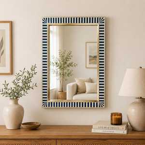 Hs Husnain Crafts India-Made <b>Silver</b> Modern Design Eco-Friendly Adjustable Rectangular <b>Wall</b> <b>Mirror</b> Framed Edge for Anniversary - Product Image 4