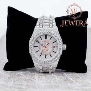 Montre analogique de luxe en acier inoxydable avec diamants Moissanite, mouvement mécanique, cadran 41 mm, date, cadeau de mode pour homme - Product Image 2