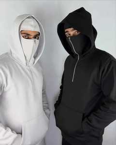 Chaqueta de invierno para hombre de alta calidad, de forro polar, estilo chándal, con cremallera completa, máscara facial, ropa deportiva, ropa urbana personalizada, pasamontañas - Product Image 3