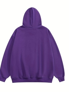 Sweat à capuche surdimensionné pour homme avec impression 3D en relief de haute qualité, logo personnalisé, 100% coton, fermeture éclair intégrale - Product Image 2