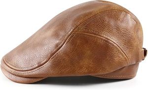 Gorra Ivy para Hombre, de Cuero PU, Estilo Newsboy, Ajustable, Boina Clásica, Gorra Plana de Golf, Gorra Gatsby para Conducir o Pescar - Product Image 3