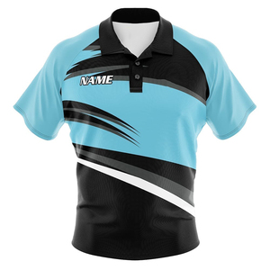 Unisex Blue Black Sublimation <b>Boxing</b> Polo <b>Shirt</b> Moisture Wicking Quick Dry Regular Fit Front Logo Print Waterproof - Product Image 1