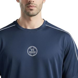 Camiseta Deportiva para Hombre, Corte Regular, Color Azul Marino, Algodón Premium, Transpirable, Suave, para Gimnasio, Entrenamiento, Uso Casual, OEM, ODM - Product Image 4