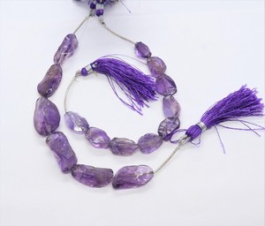 AAA Natural <b>Amethyst</b> Raw Nugget Shape Beads 11-12 MM <b>Amethyst</b> Tumble Nugget Beads 5Inch Natural African <b>Amethyst</b> Nugget Gemstone - Product Image 5