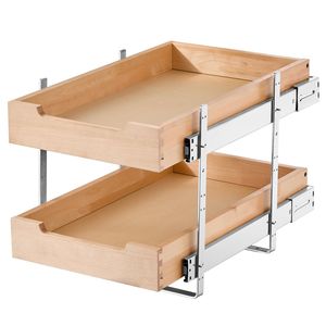 Organizzatore per armadio estraibile a 2 livelli con chiusura morbida cassetto in legno 14 "W X 21" D - Product Image 1
