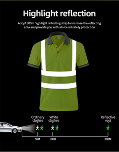 Chemises polo de sécurité à manches courtes haute visibilité avec bande réfléchissante pour les travailleurs de la construction, la sécurité et les uniformes de travail - Product Image 2
