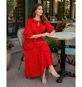 Nueva Llegada, Vestidos Casuales de Verano con Cuello en V, Estilo Bohemio para Mujer, al por Mayor, con Estampado Floral - Product Image 4