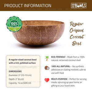 Bol en Coque de Noix de Coco 100% Naturelle, Lavable, Écologique, Design Vintage/Bohème, Recyclable pour Servir les Aliments - Product Image 5