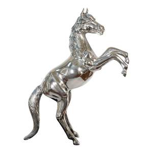 Sculpture de cheval en aluminium massif pour une décoration intérieure de luxe, avec une finition artistique moderne et une base robuste - Product Image 1