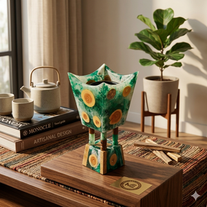 Brûleur à Bakhoor en bois naturel fait main, Mabkhara arabe, collecteur de cendres, porte-encens Oud, décoration de luxe pour la maison - Product Image 1