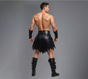 Costume sexy de gladiateur en cuir noir pour homme avec ceinture - Écologique FAZMAX CORPORATION T6543 - Product Image 6