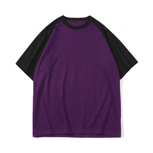 Wholesale Colorful Raglan Short Sleeves Summer Loose Work Team T-shirts with <b>Logo</b> Oversized tshirt in youth and adult sizes - Product Image 5