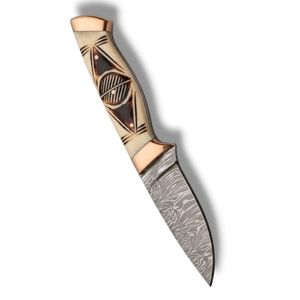 Cuchillos de Caza Clásicos Hechos a Mano con Hoja de Damasco, Construcción de Hoja Fija, Agarre Cómodo para Caza y Camping al Aire Libre - Product Image 3