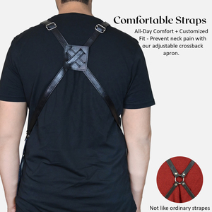 AQDAS INDUSTRY Professional Unisex Salon Barber Styling <b>Aprons</b> Leather Snap Closure Short Sleeve for Hair Treatment & Cutting - Product Image 6