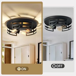 Confezione da 2 Plafoniere Nere Stile Fattoria da 36W per Corridoio, Cucina, Ufficio - Product Image 5