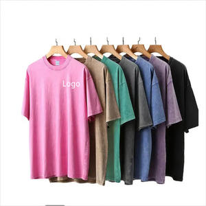 เสื้อยืดทรงดรอปโชว์เดอร์ขายส่ง เสื้อยืดฮิปฮอปโอเวอร์ไซส์เนื้อหนา เสื้อยืดยูนิเซ็กซ์ สกรีนโลโก้ได้ เสื้อผ้าฝ้ายไซส์ใหญ่ เสื้อผู้ชาย - Product Image 1