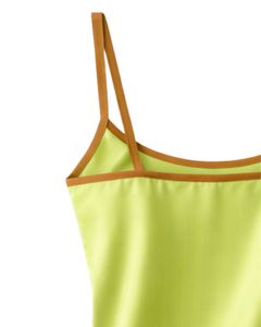 Lime Green Brown Satin Women Pajama Set Silk Sleepwear <b>Spaghetti</b> <b>Strap</b> Cami And Shorts Soft Luxury Nightwear Summer Lounge Set - Product Image 6