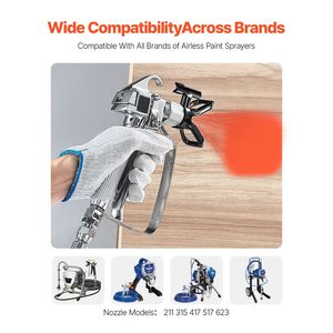 Pistolet pulvérisateur de peinture sans air haute pression 3600 PSI avec 5 embouts 211/315/417/517/623, joint pivotant, buse HVLP 1,3 mm - Product Image 2