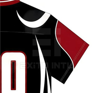 American Football Jersey Men Breathable Mesh V Neck Short Stitched Numbers Black Red Oversized Streetwear <b>Hip</b> Hop Varsity Sports - Product Image 5