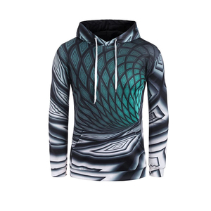 เสื้อฮู้ดดี้ผู้ชายพิมพ์ลายดิจิตอลทั้งตัว ผ้าฝ้ายฟลีซ 500 GSM ซิปหน้า แฟชั่นเสื้อผ้ากีฬาสำหรับฤดูหนาว - Product Image 1