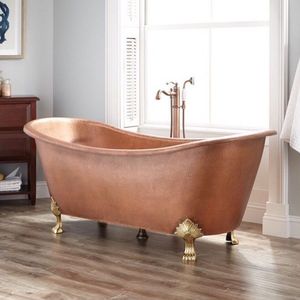 Bañera de Cobre de Lujo Hecha a Mano, Diseño Premium con Textura Rica en Cobre, Centro de Baño, Instalación - Product Image 1