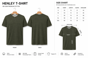 เสื้อยืดเฮนลีย์พิมพ์ลายดิจิทัลผ้าฝ้าย 100% น้ำหนัก 180 GSM สำหรับผู้ชาย แขนสั้น กระดุม 3 เม็ด ระบายอากาศได้ดี สวมใส่สบาย ทรงปกติ - Product Image 5
