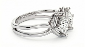 Anillo de compromiso con diamante talla princesa para mujer, estilo clásico, diamantes cultivados en laboratorio - Product Image 4