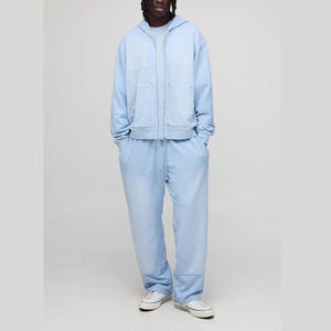 Ensemble de survêtement sportif 2 pièces CRESTLINE INDUSTRY pour homme, à capuche, 100 % coton, coupe droite, avec cordon de serrage et logo personnalisé imprimé - Product Image 4