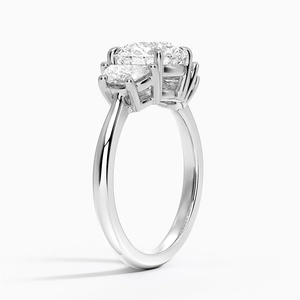 Elegant 925 Sterling Silver Three Stone <b>Diamond</b> <b>Ring</b> Designer Fine Jewelry Wedding Engagement Promise Anniversary Gift - Product Image 5