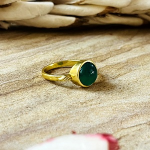 High Demand Gemstone <b>Rings</b> Vintage Round <b>Ring</b> Boho Brass <b>Rings</b> Women 18k Gold Plated <b>Dainty</b> Minimalist <b>Rings</b> Wholesale/OEM/ODM - Product Image 1