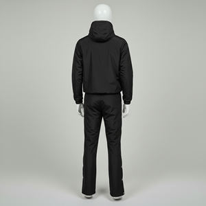 Verified Supplier Pakistan Cotton Hooded Jogging Suits <b>Windbreaker</b> Tracksuits Set <b>Black</b> Solid Heavyweight Custom Logo Casual - Product Image 3