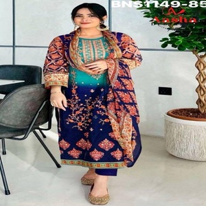 El Mejor Conjunto de Salwar-Suit y Dupatta de Algodón Puro con Estampado y Bordado, Proveedor y Exportador Mundial - Product Image 1