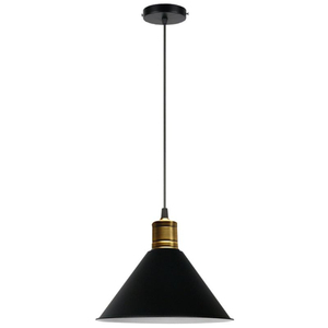Gold Brass Pendant <b>Light</b> With Wood Shade E27 <b>LED</b> Indoor Ceiling Fixture <b>Small</b> Bell Shape Mounted Design - Product Image 5