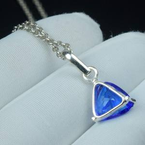 Pendentif en tanzanite bleue de forme triangulaire, argent sterling 925, collier unique avec pierre précieuse, cadeau tendance pour sœur - Product Image 4