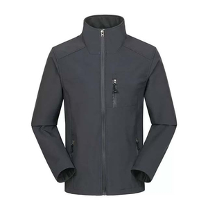 New Custom Design Autumn Men's Canvas Stand Collar Softshell <b>Jacket</b> For Men <b>Zip</b>-<b>Up</b> <b>Jacket</b> with Front Logo - Product Image 4