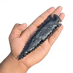 Punta de Flecha Tallada en Obsidiana Negra Natural al por Mayor, Punta de Flecha de Piedra Preciosa Grande de 5-6 Pulgadas, Decoración para el Hogar, Regalo Empresarial - Product Image 4