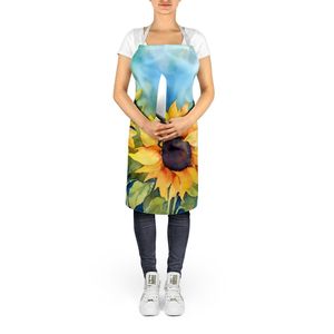 Delantal de acuarela de girasoles Multicolor grande, servidor de cocina Unisex para cocinar, manualidades para hornear, jardinería para adultos, hombres y mujeres - Product Image 5