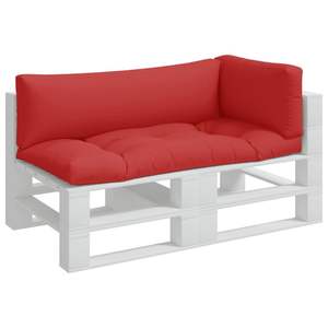 Ensemble de 3 coussins de palette d'extérieur rouges 100% polyester, qualité supérieure, résistants aux intempéries, durables et confortables - Product Image 3