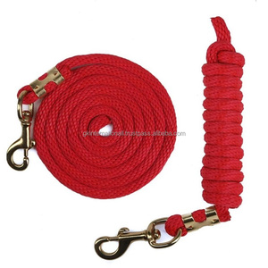 Corde de plomb en coton poly pour chevaux dans de nombreuses couleurs et tailles avec corde de plomb à mousqueton en laiton robuste pour chevaux - Product Image 1