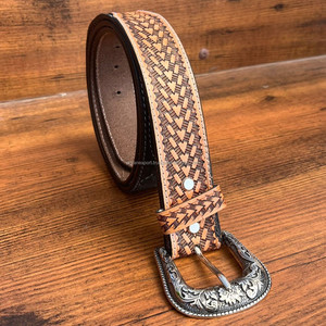 Nuevo estilo de marca de moda Boot Stitch cinturón de cuero de ante mecanizado a mano para hombres y mujeres diseño de lujo cinturón de cuero genuino para Jeans - Product Image 3