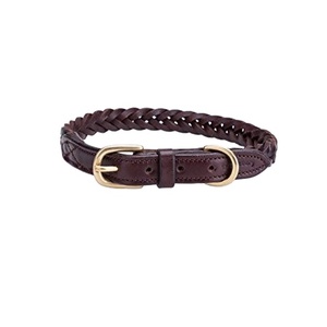 Premium Quality Handmade Brown <b>Leather</b> Braided Dog Collar All Sizes Available Wholesale Manufacturer Supplier Saman Exports - Product Image 2